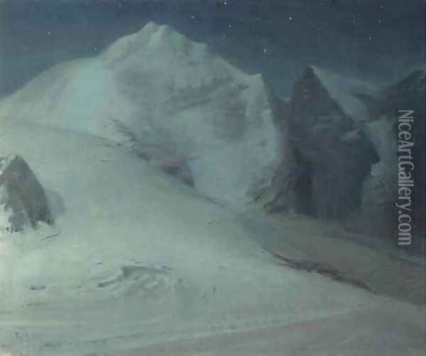 Moonlight in the Alps Oil Painting - Thomas Millie Dow