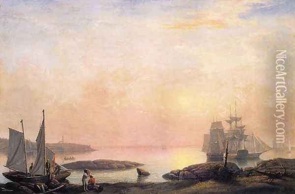 Castine Harbor 1852 Oil Painting - Fitz Hugh Lane