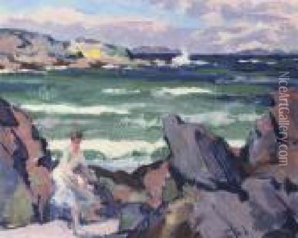 North Wind, Iona (the Bather) Oil Painting - Francis Campbell Boileau Cadell