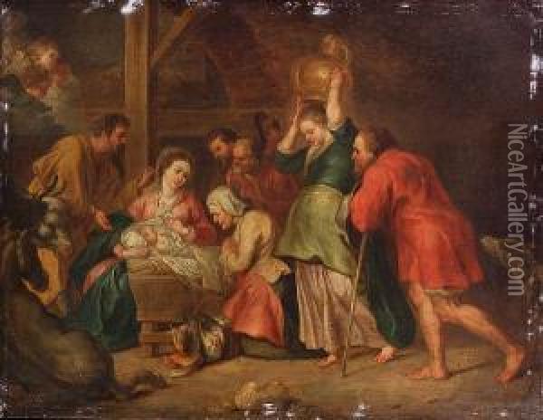 The Adoration Of The Shepherds Oil Painting - Balthasar Beschey