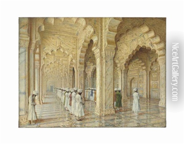 The Pearl Mosque At Agra Oil Painting - Vasili Vasilievich Vereshchagin