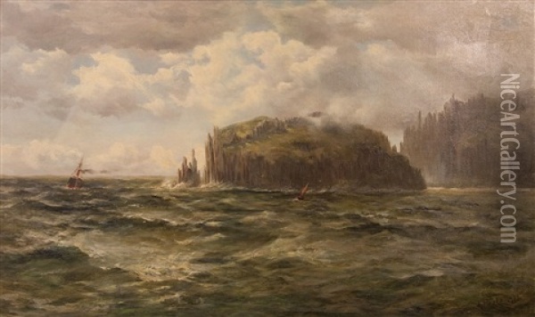 Tasman's Island And Cape Pillar, Tasmania Oil Painting - James Peele