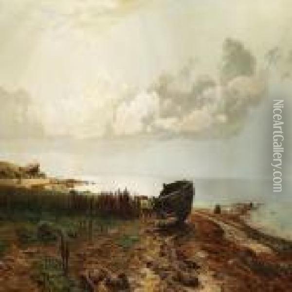 Rough Weather Oil Painting - Janus Andreas La Cour
