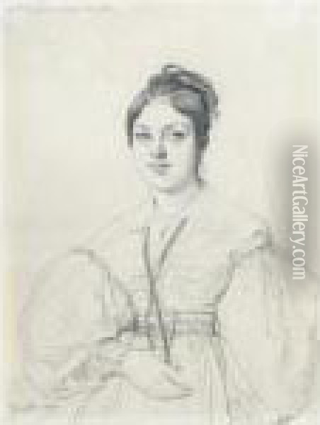 Portrait De Mlle Angeline Raoul-rochette Oil Painting - Jean Auguste Dominique Ingres