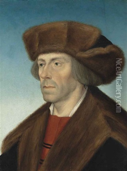 Portrait Of A Gentleman, Bust-length, In A Fur Hat And A Fur-trimmed Coat Oil Painting - Hans Maler