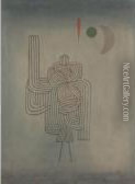 Gespenster A- Abgang (departure Of The Ghost) Oil Painting - Paul Klee