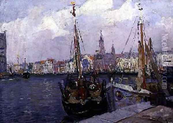The Port of Ostend Oil Painting - Paul Mathieu