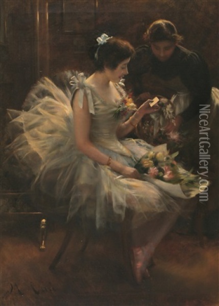Bailarina En Un Camerino Oil Painting - Manuel Cusi Y Ferret
