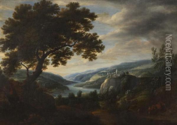 Vue De La Vallee Du Rhin Oil Painting - Johann Christian Vollerdt or Vollaert