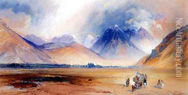 The Yellowstone Range, near the Crow Mission Oil Painting - Thomas Moran