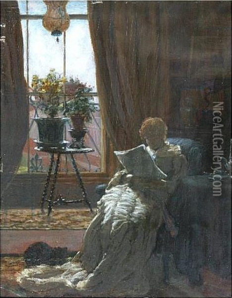 A Quiet Afternoon Oil Painting - James Macbeth