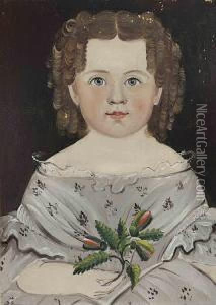 Portrait Of A Young Girl In A Gray Dress Oil Painting - William Matthew Prior