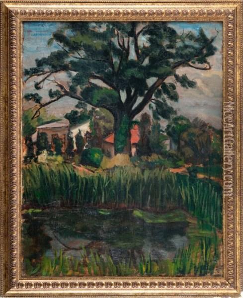 Pejzaz Z Drzewem Oil Painting - Norbert Nadel