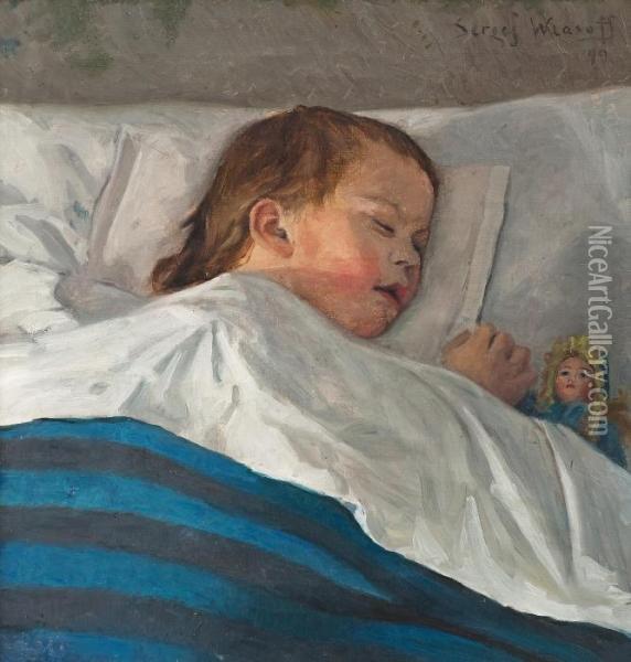 Sleeping Child Oil Painting - Sergei Wlasoff