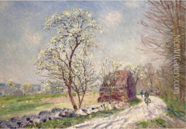 Le Chemin De Butte - Retour En Foret Oil Painting - Alfred Sisley
