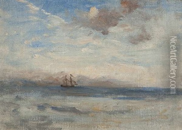 Seascape With Distant Brig Oil Painting - Nathaniel Hone the Younger