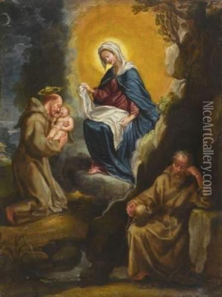 Le Songe D'une Apparition De La Vierge A Saint Francois
D'assise Oil Painting - Ventura Salimbeni