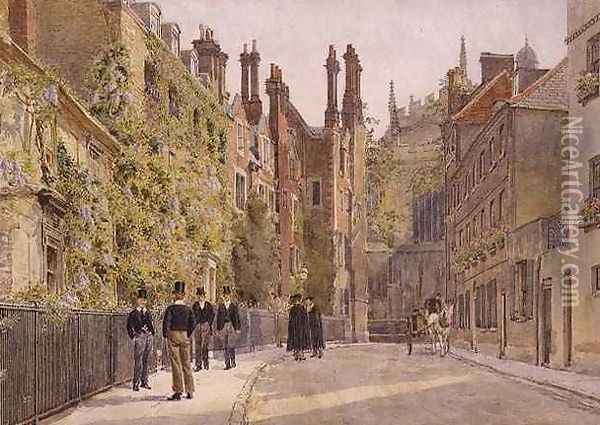 Keats Lane Eton College Oil Painting - George Moore Henton
