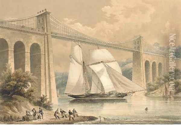 The schooner yacht Wyvern, R.Y.S., by T. Picken Oil Painting - Nicholas Matthews (1816-51) Condy