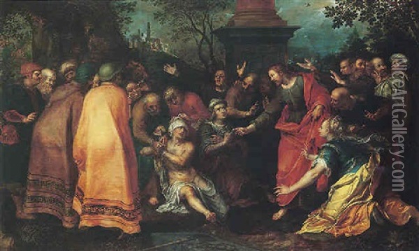 The Raising Of Lazarus Oil Painting - Gaspar van den Hoecke