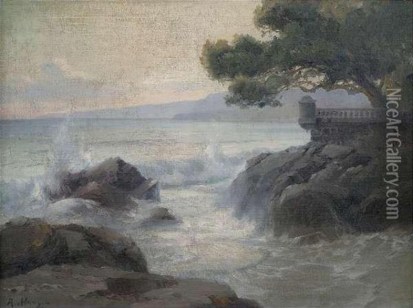 Coastal Landscape Oil Painting - Aleksei Vasilievich Hanzen