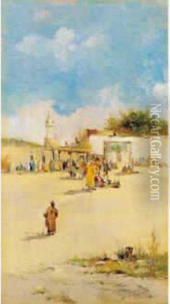 Marche A Tanger Oil Painting - Jose Alvarez Fernandez