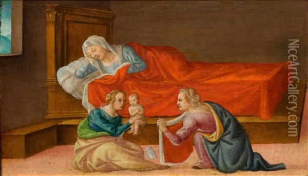 The Birth Of Mary Oil Painting -  Bartolomeo di Giovanni