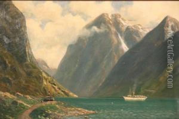 Norwegian Seascape Oil Painting - Conrad Selmyhr