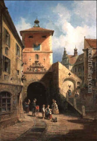 Die Alte Stadt Oil Painting - Willy Moralt