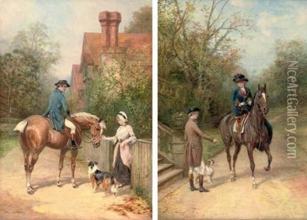 The Cast Shoe; And By The Gate Oil Painting - Heywood Hardy