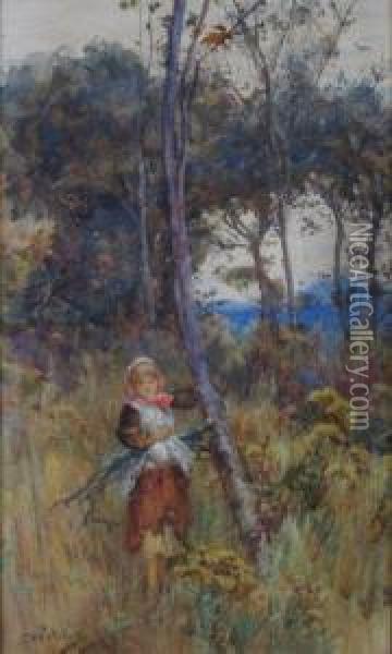 A Connemara Wood Nymph Oil Painting - Ernest Albert Waterlow