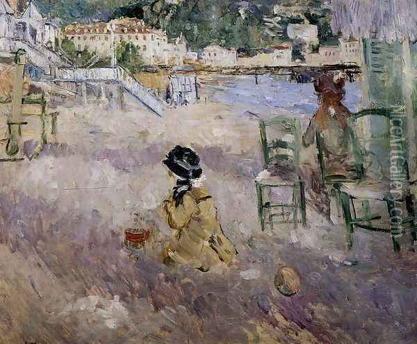 The Beach At Nice Oil Painting - Berthe Morisot
