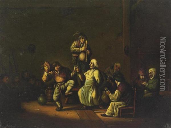 Tavern Scene Oil Painting - Adriaen Jansz. Van Ostade