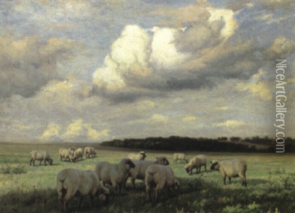 Upland Pastures Oil Painting - Wright Barker