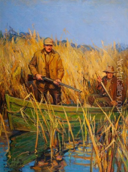 Duck Hunters Oil Painting - William Henry Dethlef Koerner