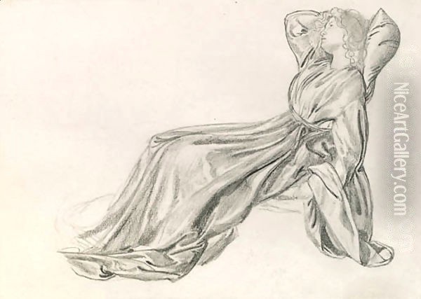 Study of Fanny Cornforth, reclining Oil Painting - Sir Edward Coley Burne-Jones