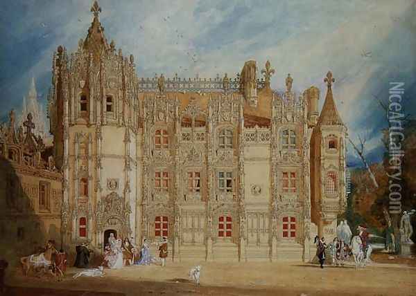 Abbatial House at the Abbey of St. Ouen at Rouen, 1826 Oil Painting - John Sell Cotman