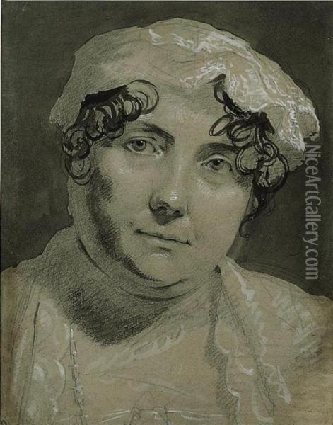 Portrait Study Of Lavinia, Countess Of Spencer (1762-1831) Oil Painting - Sir George Hayter