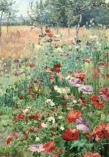 Coquelicots the poppy field Oil Painting - Juliette Wytsman