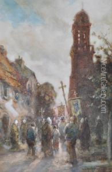 The Procession Oil Painting - Thomas William Morley