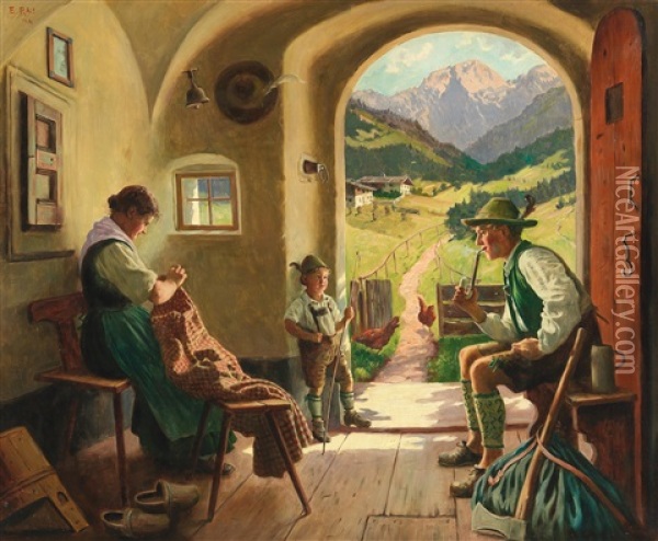 Rural Idyll Oil Painting - Emil Rau