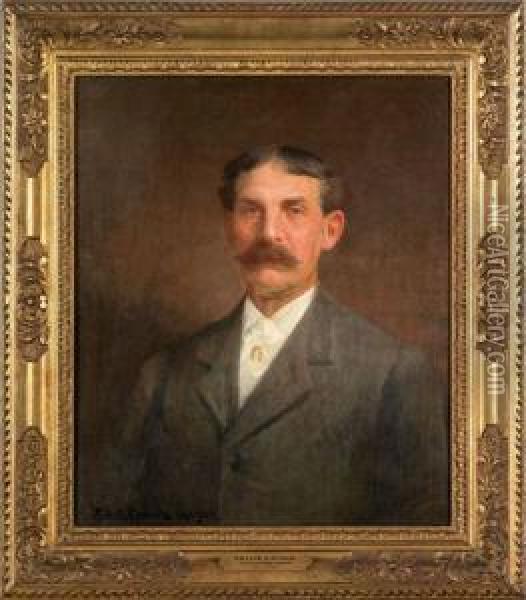 Portrait Of William Davis Winsor,director Of The Insurance Company Of North America Oil Painting - Robert William Vonnoh