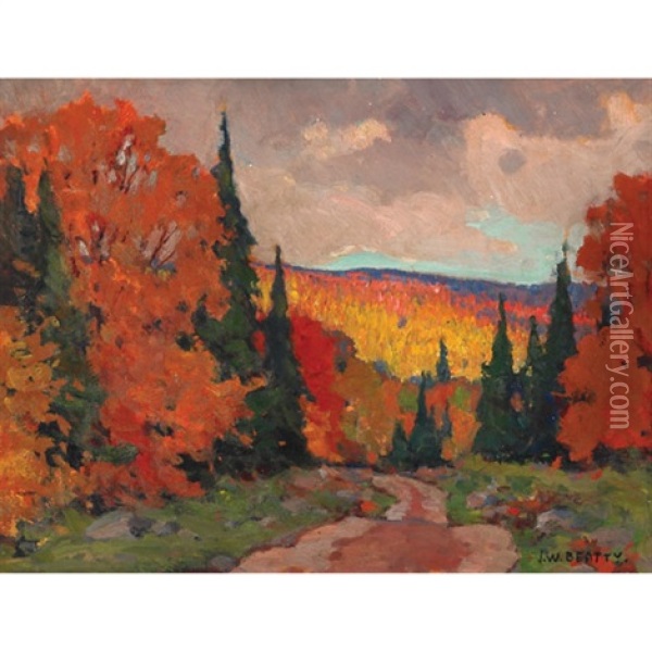 Autumn Near Kearney, Ontario Oil Painting - John William Beatty