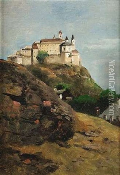 Blick Auf Kloster Saeben Bei Klausen Oil Painting - Christian Friedrich Mali