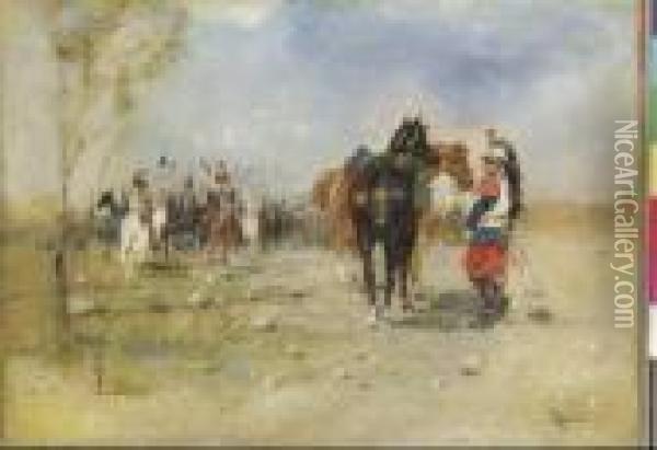 Cavalleggeri Oil Painting - Francesco, Lord Mancini