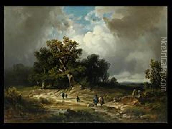 Jager Auf Dem Heimweg Oil Painting - August Seidel