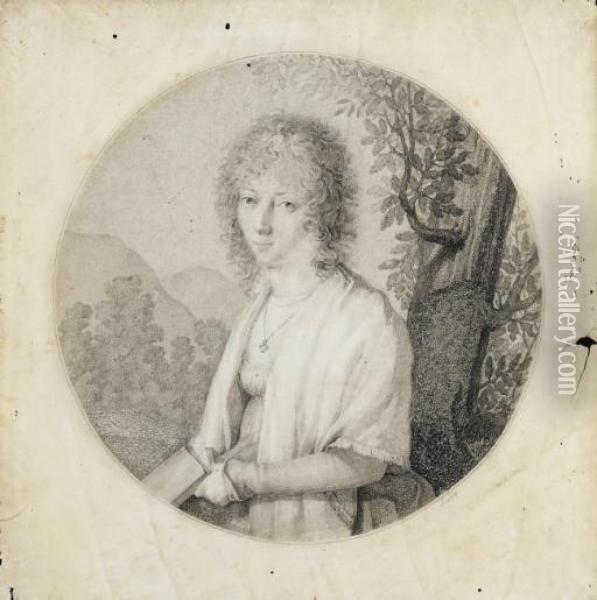 Portrait De Madame Francoise De Beauharnais Oil Painting - L. Lussigny