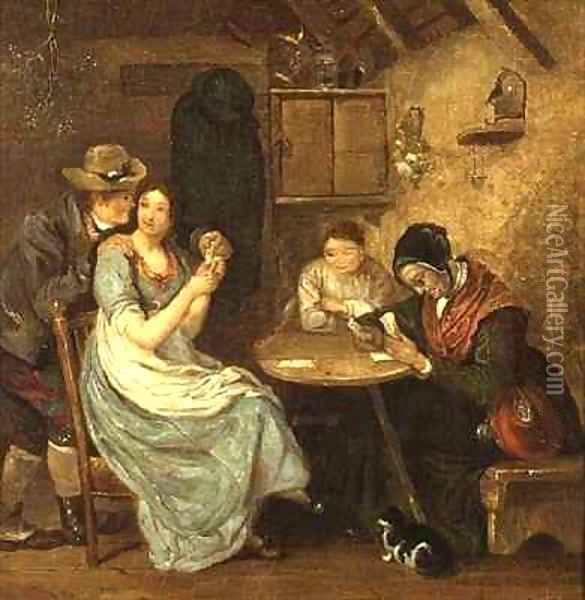 The Card Players Oil Painting - John Burnet