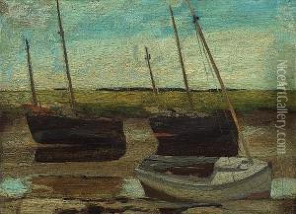 Breton Boats Oil Painting - Charles Rollo Peters
