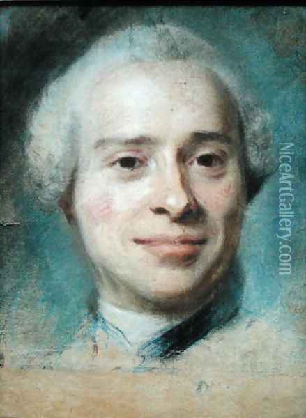 Portrait of Jean Le Rond dAlembert 1717-83 1753 Oil Painting - Maurice Quentin de La Tour